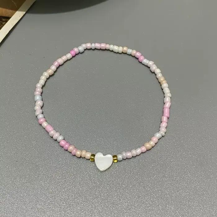 Bracelet fait main romantique pour fille et femme, bijoux à la main, coquillage naturel, amour, coeu