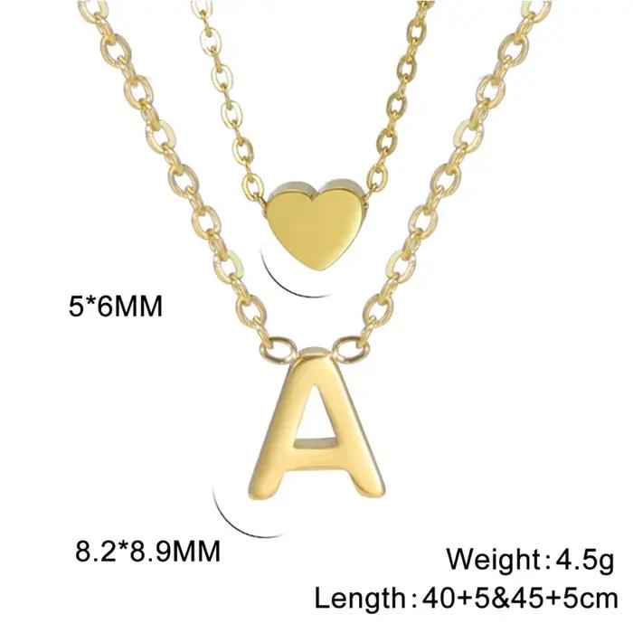 Collier avec initiale en forme de petit cœur pour femmes bijoux personnalisés acier inoxydable blanc noir occasion spéciale cadeau amitié mariage anniversaire