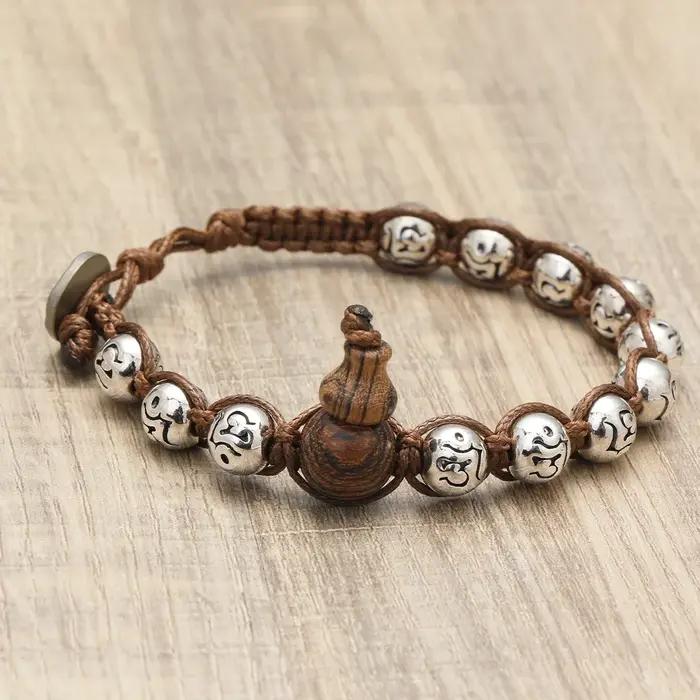 Bracelet tibétain de méditation et de guérison, bracelet gourde, bracelet pour homme, bracciale tibé
