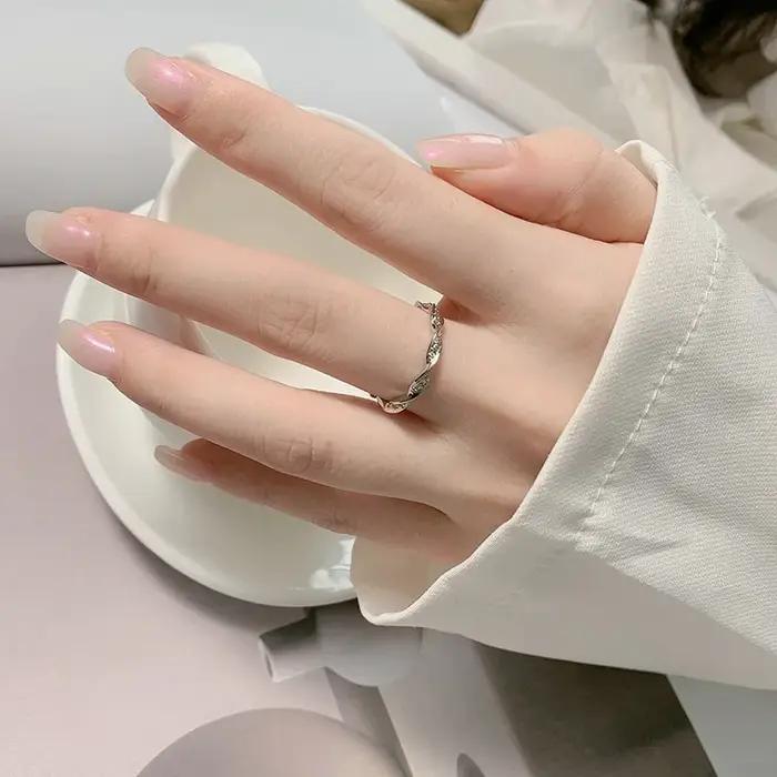 Bague torsadée en argent regardé 925 pour femme