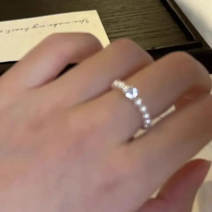 Minar – bague de cocktail élastique en perles d'eau douce blanches et grises de luxe