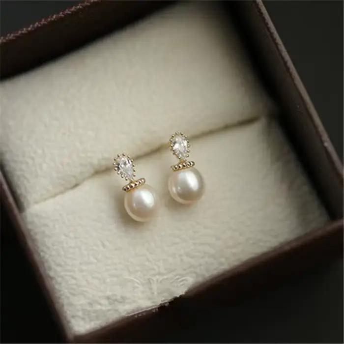 Boucles d'oreilles géométriques en argent Sterling 925 plaquées or 14k pour femmes, bijoux de luxe légers, idéaux pour les mariages et les soirées de gala