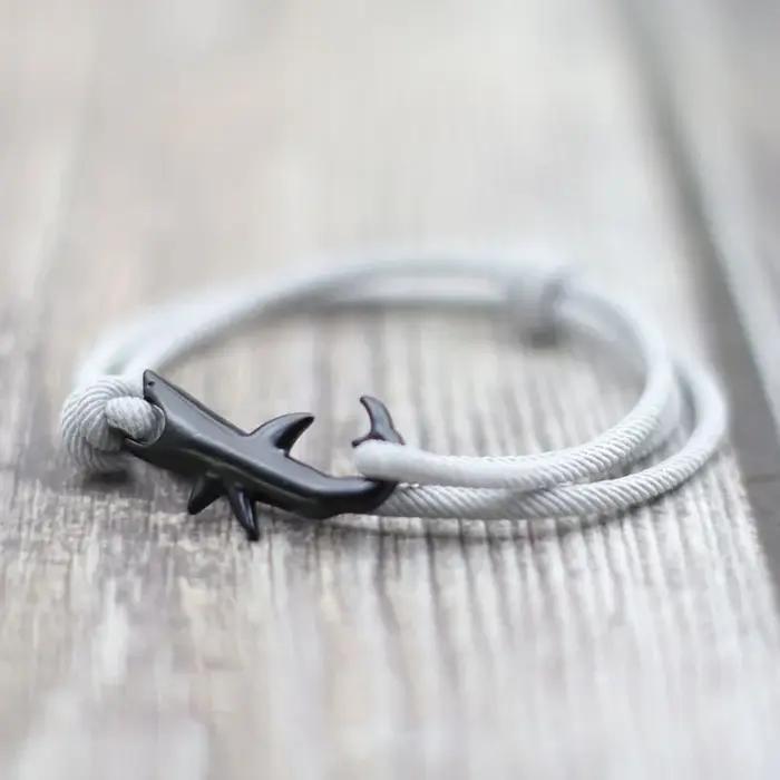 Bracelet Requin Noter en alliage de zinc pour homme et femme, idéal pour les surfeurs, les amateurs de plage et les occasions spéciales
