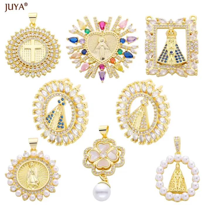 JUYA Pearl Mary Amulet Charms avec cristal pour femme
