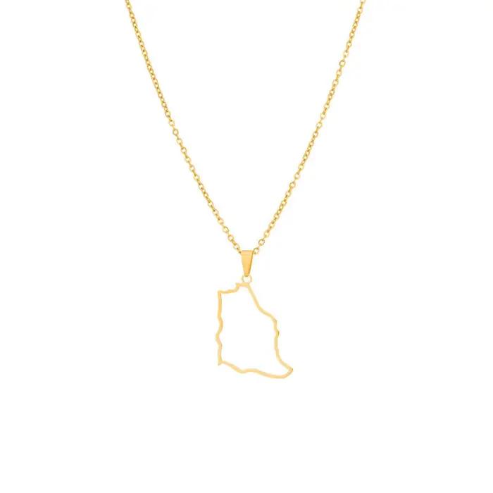 Collier pendentif carte de l'arabie saoudite, bijoux en acier inoxydable, cadeau patriotique pour femmes et hommes