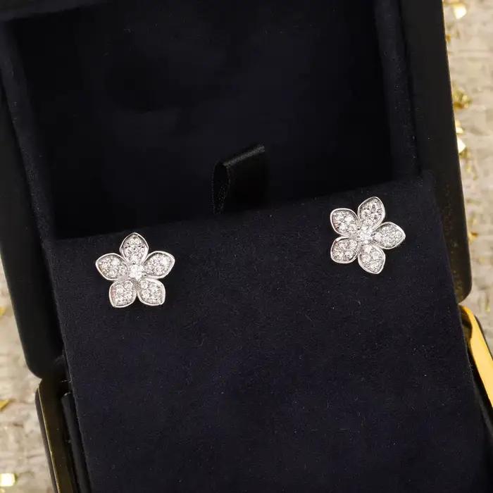 Boucles d'oreilles clous en argent sterling 925 pur motif géométrique pour femmes parties et événements élégants