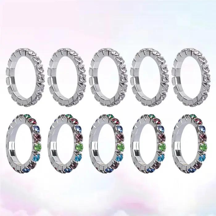 10 pièces pied orteil anneau mode élégant Chic strass