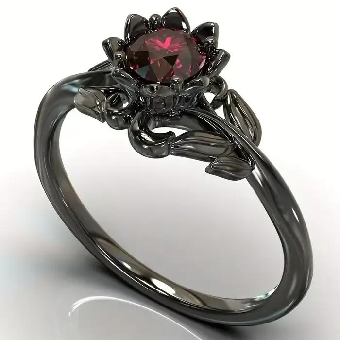 Bague de cocktail en or plaqué avec strass pour femmes, style moderne, idéale pour les mariages, anniversaires et soirées fancy