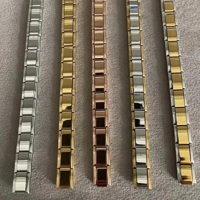 Bracelet à breloques italien en acier inoxydable doré pour femmes et hommes