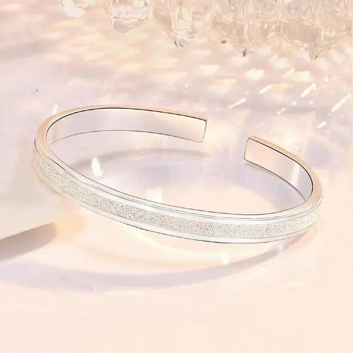 Bracelets en argent sterling 925 pour femmes avec design géométrique unique, hypoallergénique, certifiés pour mariage, fête, cadeaux de vacances