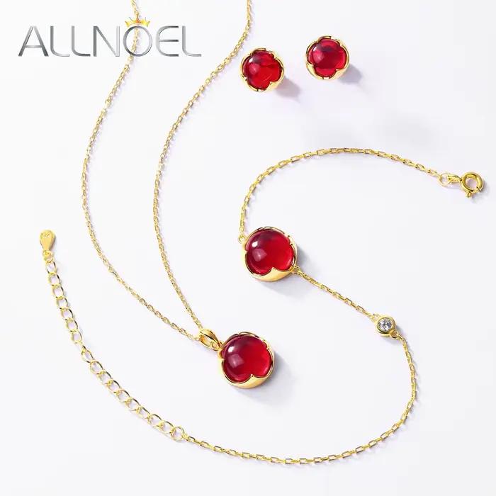ALLNOEL-Boucles d'oreilles à tige en argent regardé 925 pour femme, pierres précieuses colorées, style bonbon, papeterie Alanding Yst, cadeau de grenat pour les travailleurs, bijoux