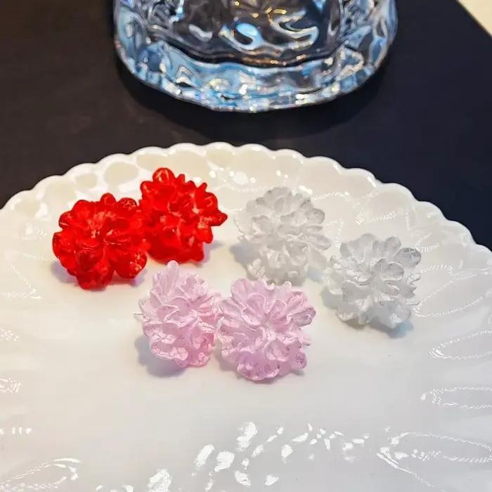 Nouvelles grandes fleurs blanches boucles d'oreilles pour femmes personnalité mode conception Unique Brincos bijoux de mariage en gros cadeau d'anniversaire