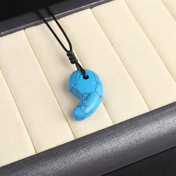 Mini collier pendentif en forme de virgule pour hommes et femmes