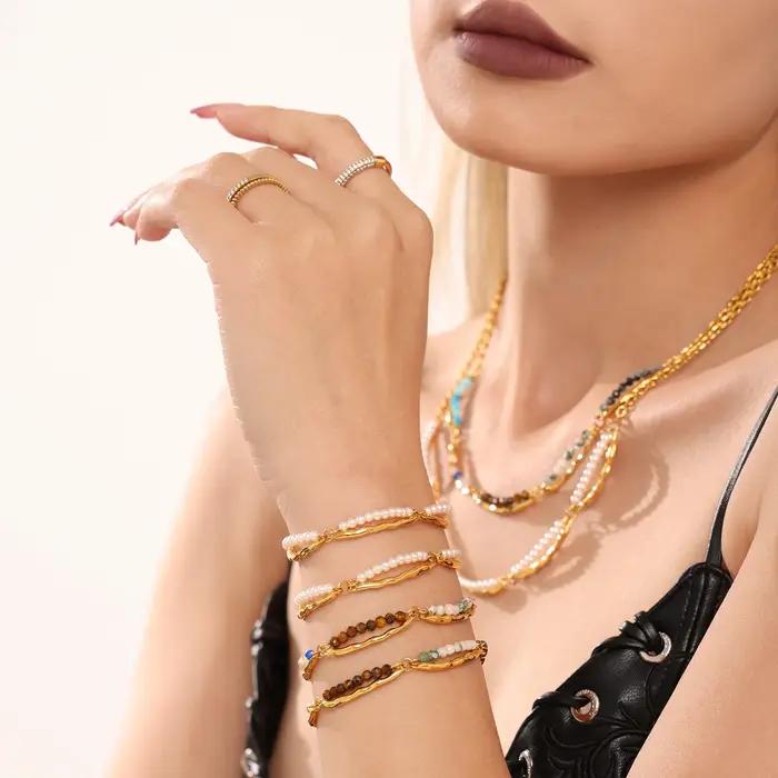 Colliers et bracelets en acier inoxydable pour femmes