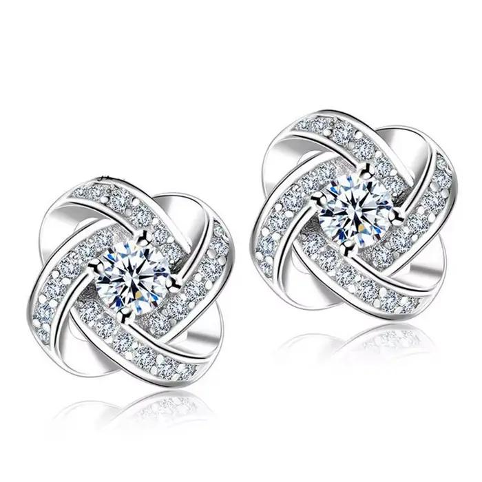 Ensemble de bijoux en argent sterling 925 serti de zirconium blanc moderne pour femmes occasions spéciales mariage fiançailles soirée festive