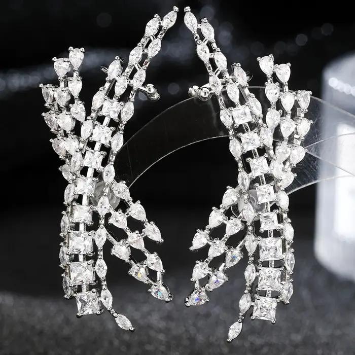 GODKI célèbre marque lobe d'oreille boucle d'oreille à la mode cubique Zircon indien or boucles d'oreilles pour les femmes de mariage fiançailles fête bijoux cadeau