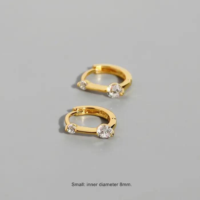 Boucles d'oreilles en argent regardé 925 pour filles, boucles d'oreilles en forme de barre verticale