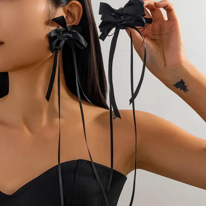 Ingemark exagéré Bowkont sangle longue gland boucles d'oreilles pour les femmes tendance élégant cha