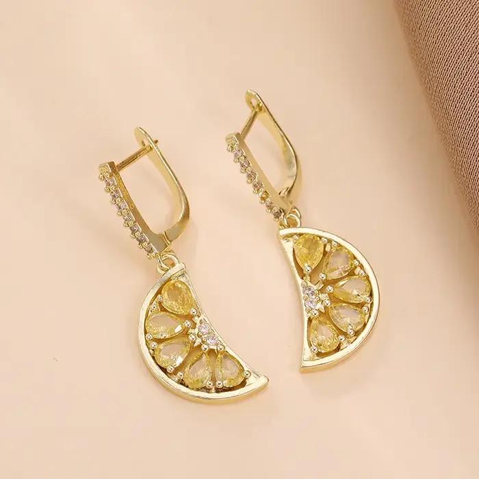 Boucles d'oreilles en forme de fruits de citron
