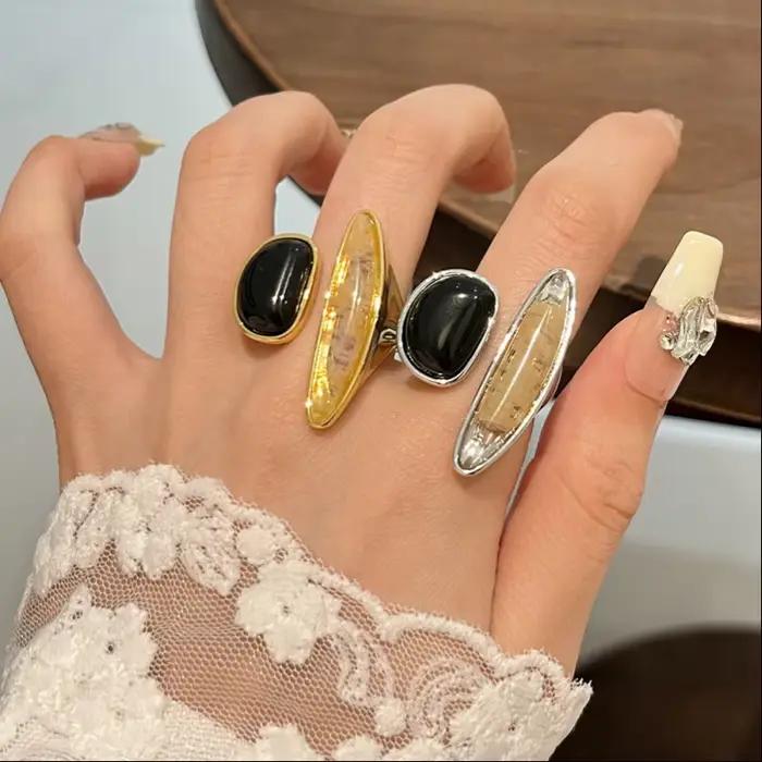 Bague ouverte irrégulière de style français élégante et rétro pour femmes occasions spéciales style classique romantique et luxueux