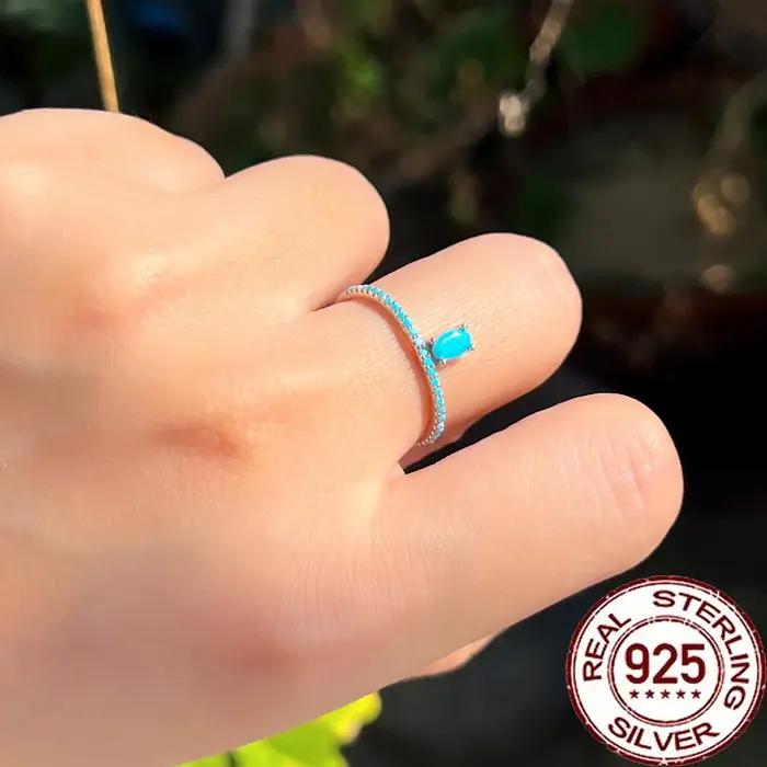Bagues en argent regardé S925 pour femme