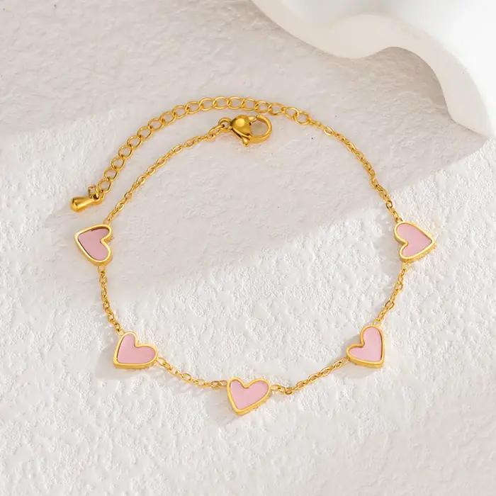 Bracelet romantique en forme de cœur pour femmes