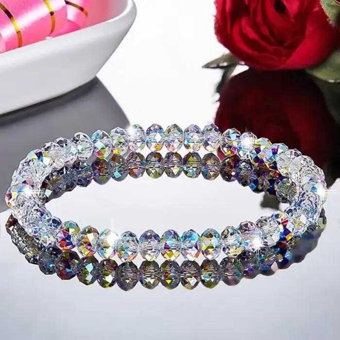 Bracelets en cristal transparent pour femmes et filles