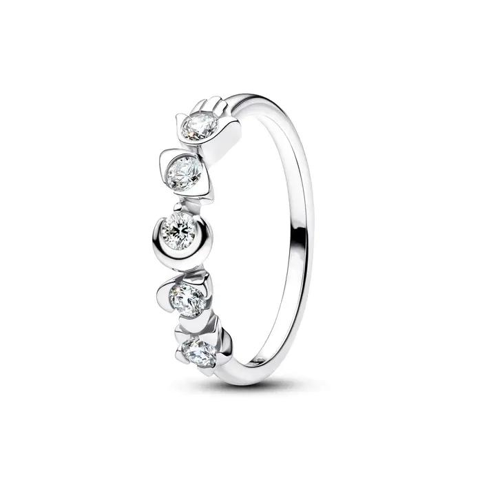 Bague « Maman » en argent sterling S925 avec fleur et zircon