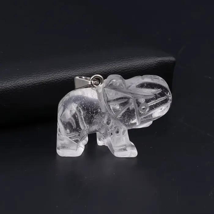 Pendentif en pierre naturelle en forme d'éléphant, breloques exquises pour la fabrication de bijoux, Bracelet et collier, accessoires, cadeau