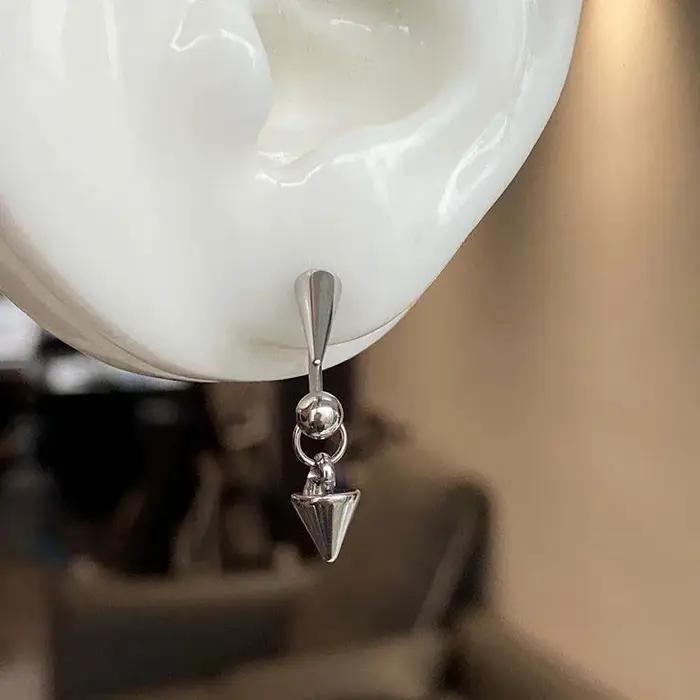 Boucles d'oreilles Punk à rivets couleur argent pour femmes et hommes