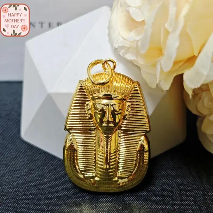 Pendentifs plaqués or du Nigeria pour collier femmes hommes mode couleur or portrait du pharaon égyptien pendentif fabrication de bijoux pour fête