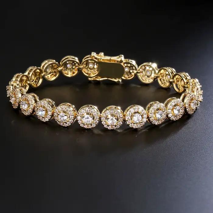 ZAKOL mode européenne et américaine ronde AAA Zircon Bracelet bracelets unisexe Style Punk Hip-hop bijoux