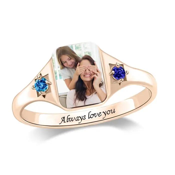 Bague photo personnalisée pour femmes