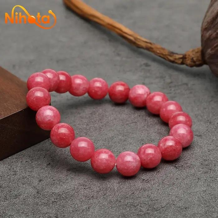 Bracelets en calcédoine rouge rhodochros