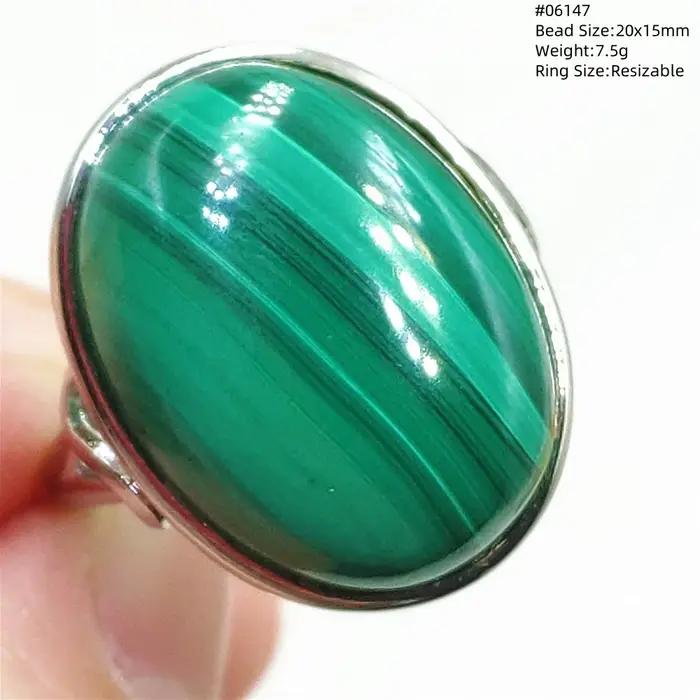 Bague en malachite verte naturelle réglable pour femmes et hommes, pierre de mode, alliance de mariage, bijou de qualité, pierre précieuse, certifiée CNNG, idéal pour les occasions spéciales