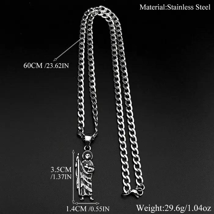 Collier pendentif Vinatge San Judas Tadeo pour hommes et femmes