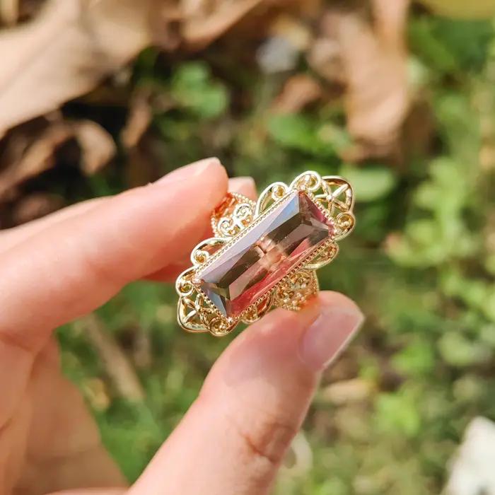 Bague vintage turque en sultanite synthétique pour femme, pierre ovale changeante de couleur, bijoux