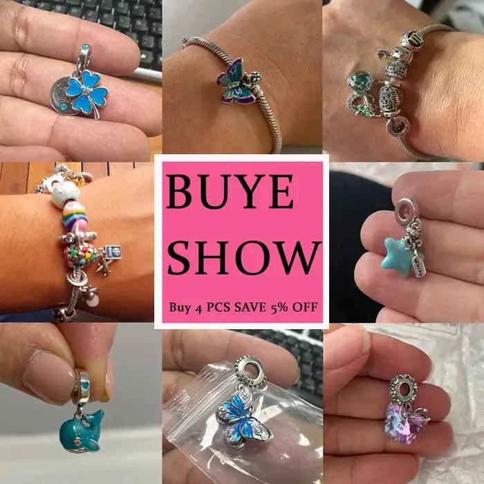 Fit Qikaola 925 Bracelets originaux bleu Zircon hibou lumineux tortue de mer poulpe 925 argent breloques perles bricolage anniversaire bijoux cadeau