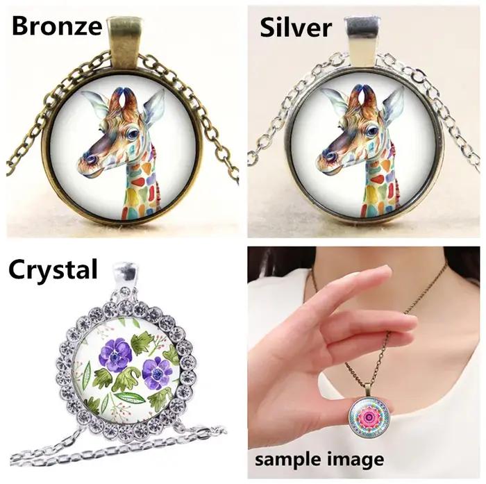 Collier avec pendentif en verre rond