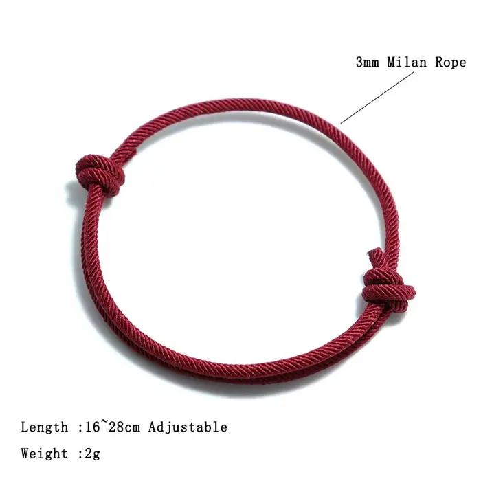 Bracelet en corde réglable pour homme chaîne fine 4mm unique porte-bonheur occassions spéciales nouveau modèle