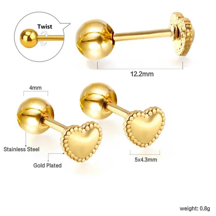 Boucles d'oreilles géométriques en acier inoxydable pour femme
