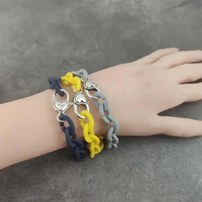 Bracelets porte-bonheur en forme de cœur d'amour pour femmes