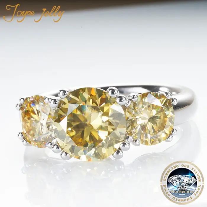 PomerceJelly-Bague en diamant Moissanite pour femme
