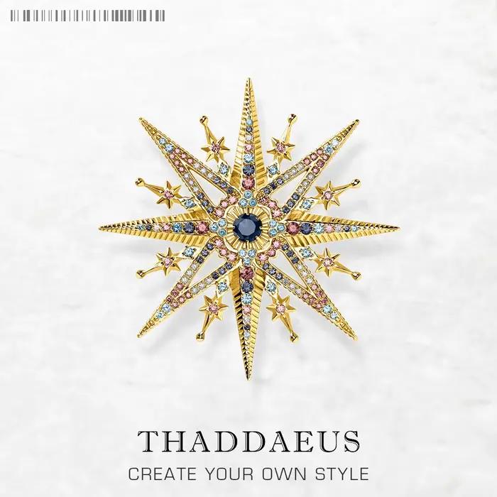 Broche plaquée or étoile royale colorée, flambant neuf, bijoux fins, cadeau bohème pour femmes en ar
