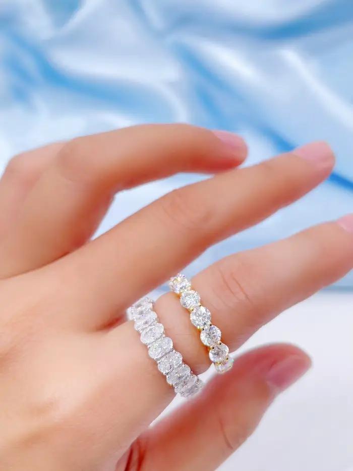 Bague ovale en argent Sterling 925 pour femmes