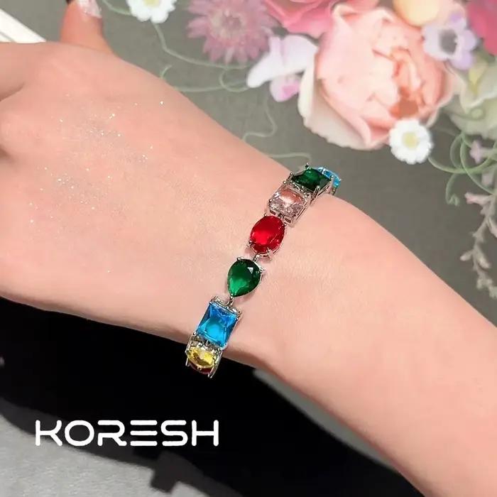 Bracelet de Gemme Arc-en-ciel Autrichien pour Femme
