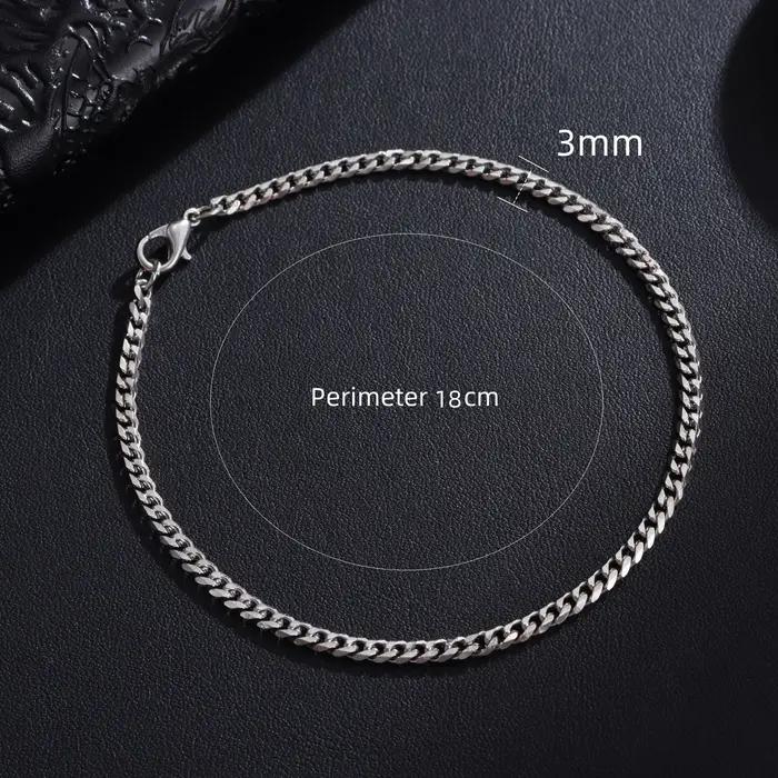 Bracelet chaîne cubaine pour hommes et femmes, classique, en acier inoxydable, largeur 3/5/7/9mm, bi