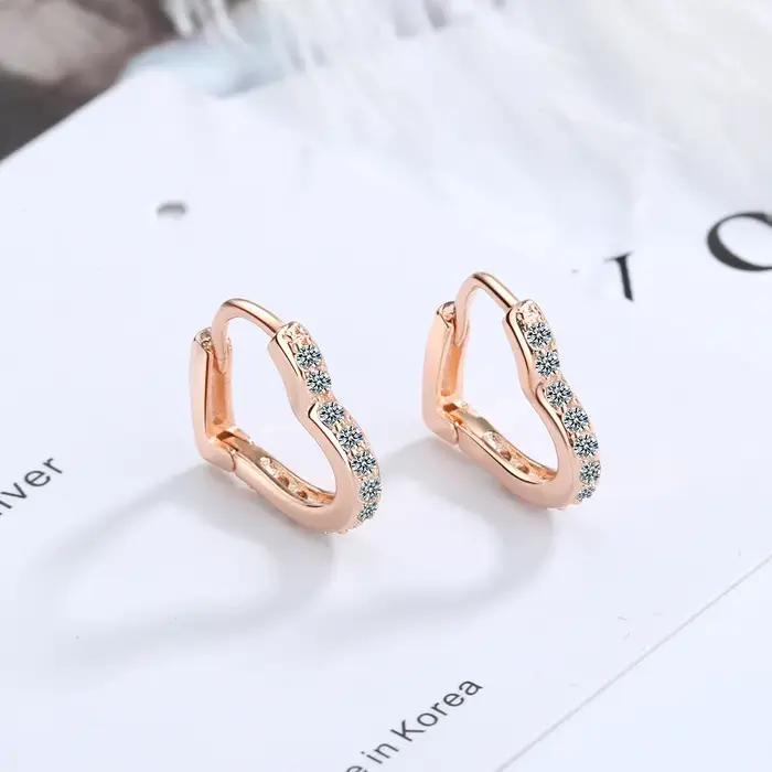 Boucles d'oreilles en argent Sterling 925 en forme de cœur