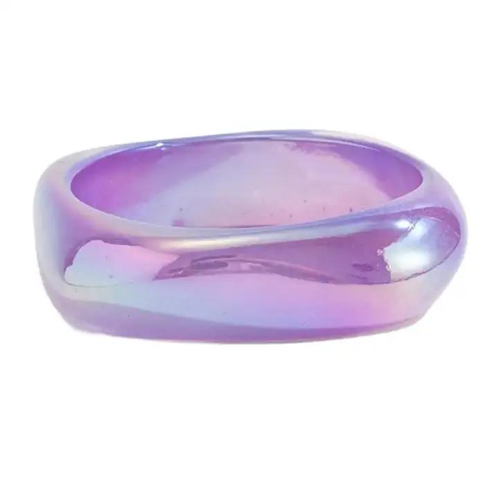 Bracelet géométrique en résine avec design tourbillon nacré coloré pour femmes, élégant et confortable pour toutes les occasions spéciales