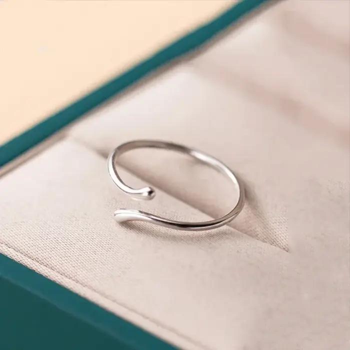 SOFTPIG – bague géométrique réglable en argent Sterling 925 véritable